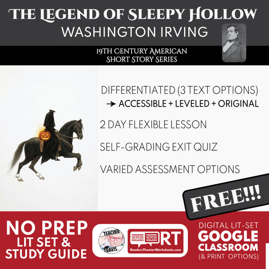 The Legend of Sleepy Hollow Differentiated Study Guide | Washington Irving | CCSS Aligned (FREE DOWNLOAD)