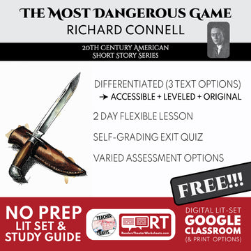 The Most Dangerous Game Free Differentiated Short Story Analysis Lesson for ELA Students | Richard Connell