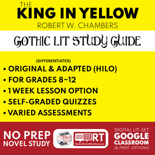 The King in Yellow by Robert W. Chambers | Differentiated Classical Goth Lit Study Guide for Grades 9–12 cover image