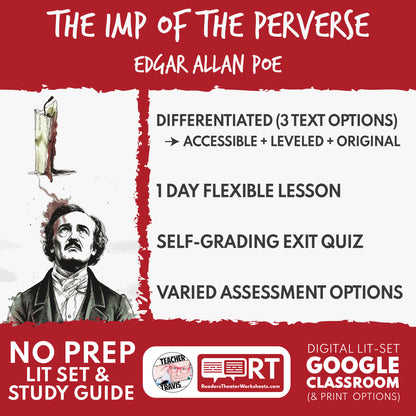 The Imp of the Perverse Differentiated Study Guide & Analysis Questions | No Prep | Edgar Allan Poe
