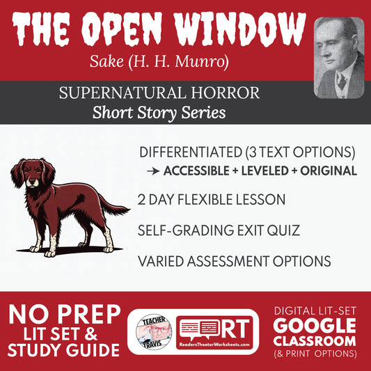 The Open Window Differentiated Short Story Study Guide & Analysis | Saki (H.H. Munro) cover image