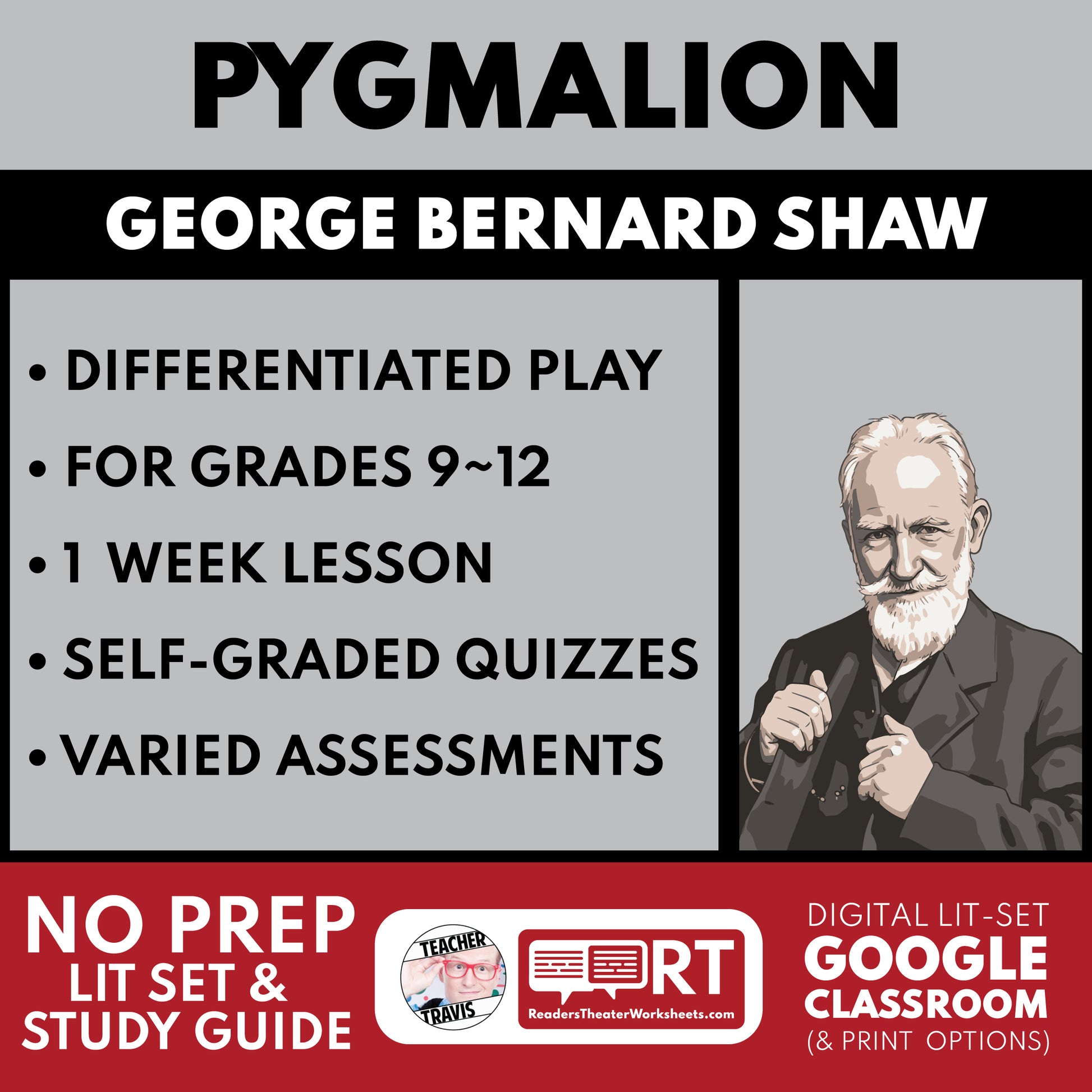 Pygmalion Differentiated Study Guide & Analysis | No Prep Plays | Shaw cover image