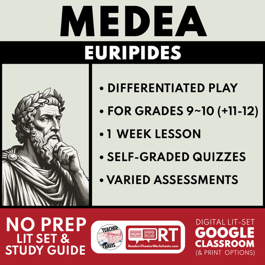 Medea Differentiated Study Guide & Analysis for Grades 9~12 | No Prep Plays | Euripides cover image