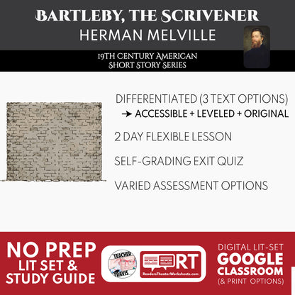 Bartleby, the Scrivener Differentiated Study Guide | Herman Melville | CCSS Aligned