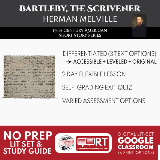 Bartleby, the Scrivener Differentiated Study Guide | Herman Melville | CCSS Aligned