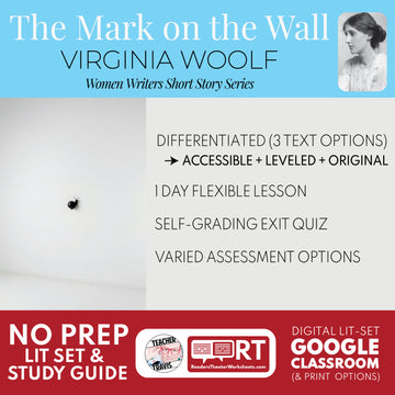 The Mark on the Wall Differentiated Study Guide & Analysis Questions | No Prep | Virginia Woolf