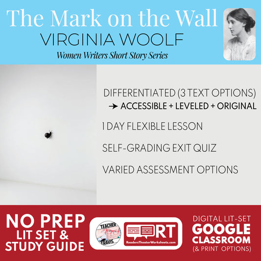 The Mark on the Wall Differentiated Study Guide & Analysis Questions | No Prep | Virginia Woolf cover image