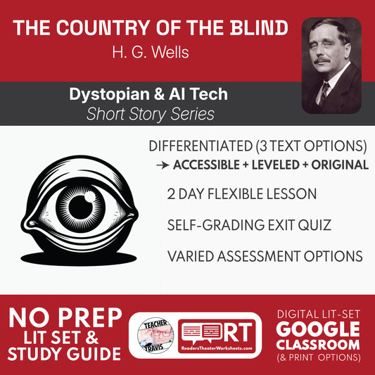 The Country of the Blind Differentiated Short Story Study Guide & Analysis | H. G. Wells cover image