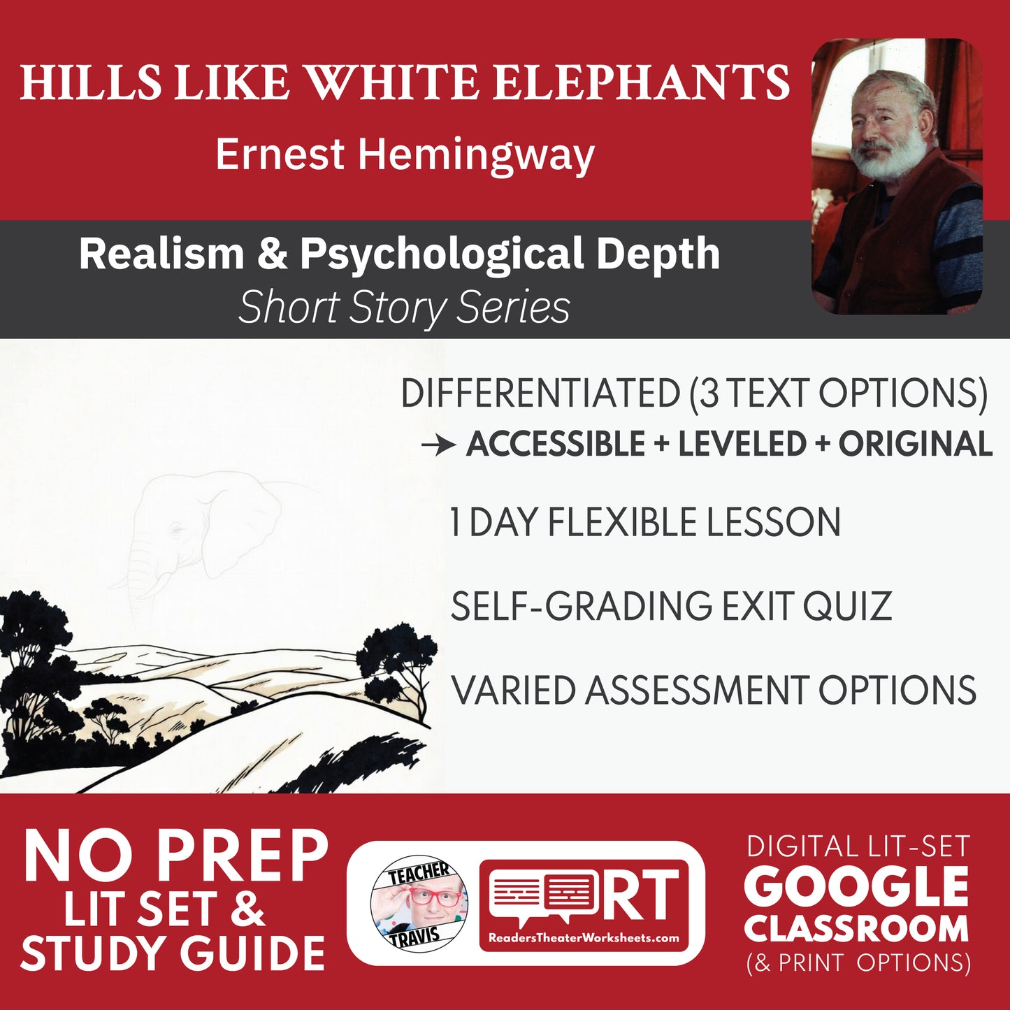 Hills Like White Elephants Differentiated Short Story Study Guide & Analysis | Ernest Hemingway cover image