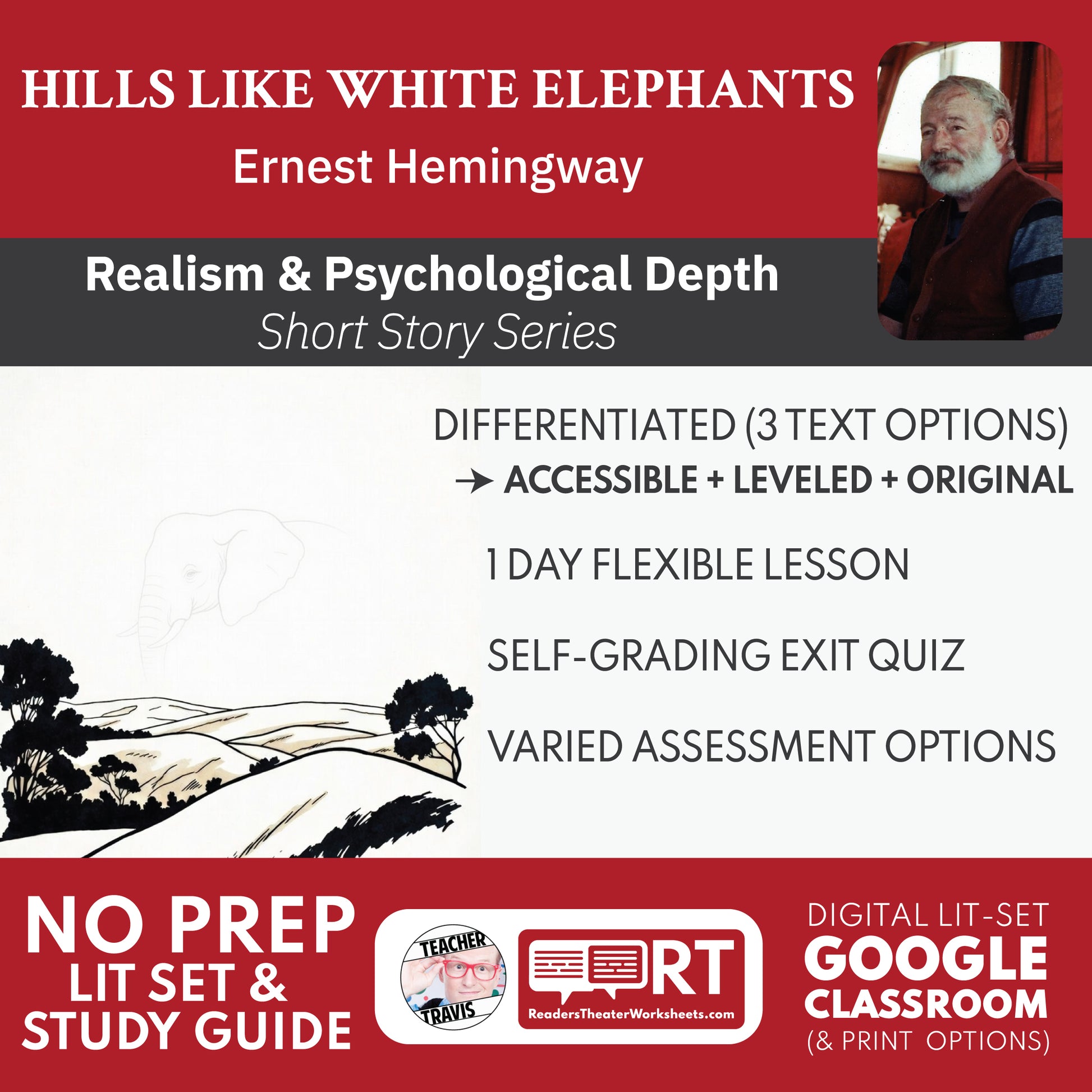 Hills Like White Elephants Differentiated Short Story Study Guide & Analysis | Ernest Hemingway cover image