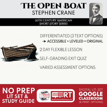 The Open Boat Differentiated Short Story Analysis for ELA Students | Stephen Crane