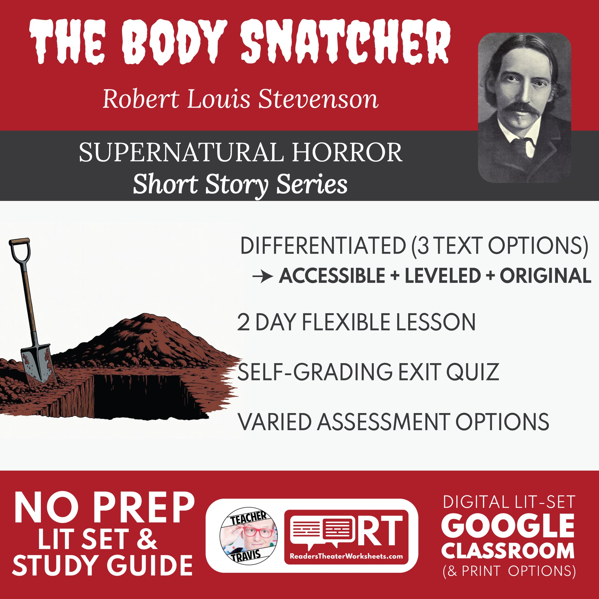 The Body Snatcher Differentiated Short Story Study Guide & Analysis | Robert Louis Stevenson cover image