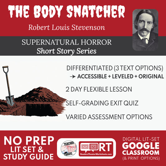 The Body Snatcher Differentiated Short Story Study Guide & Analysis | Robert Louis Stevenson cover image