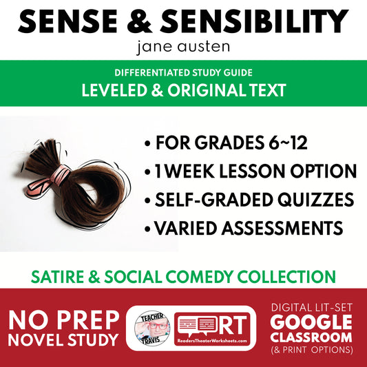 Sense and Sensibility Study Guide study guide cover