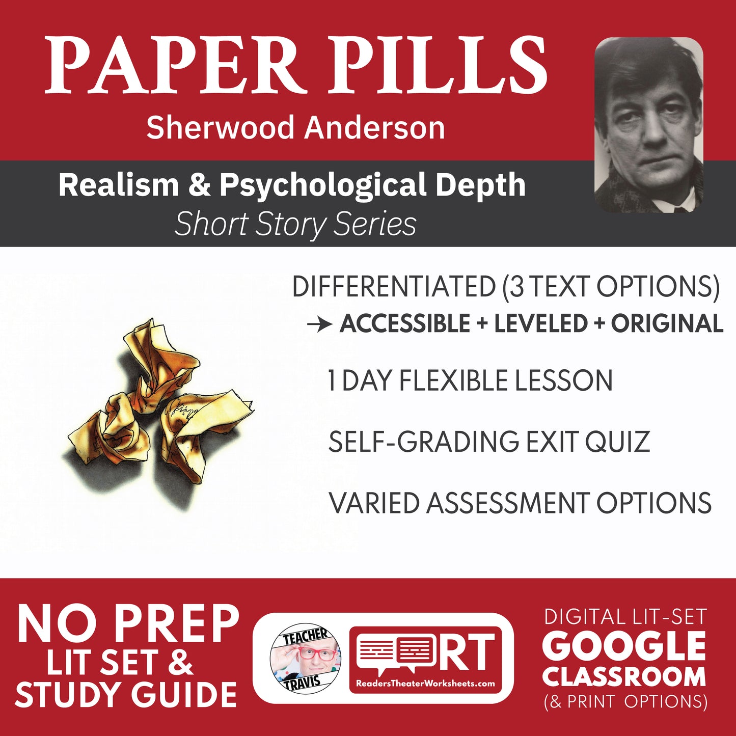 Paper Pills Differentiated Short Story Study Guide & Analysis | Sherwood Anderson cover image