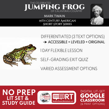The Celebrated Jumping Frog of Calaveras County Differentiated Study Guide | Mark Twain | CCSS Aligned