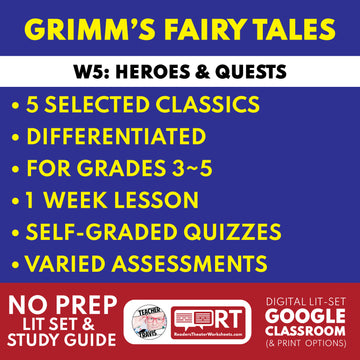 Grimm's Fairy Tales Differentiated Study Guide Lit Set | W5 Heroes & Quests