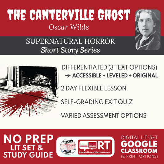 The Canterville Ghost Differentiated Short Story Study Guide & Analysis | Oscar Wilde cover image