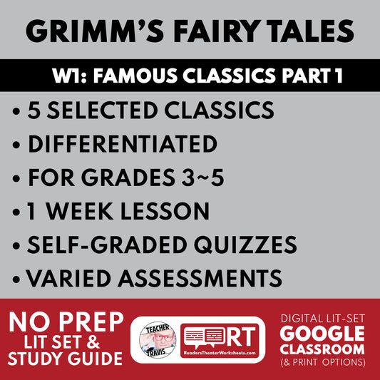 Grimm's Fairy Tales Differentiated Study Guide Lit Set | W1 Classics (Cinderella, Rapunzel, & More) cover image