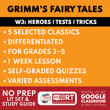 Grimm's Fairy Tales Differentiated Study Guide Lit Set | W3 Test & Tricks