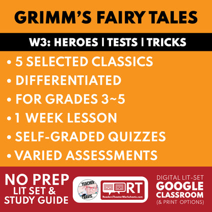 Grimm's Fairy Tales Differentiated Study Guide Lit Set | W3 Test & Tricks