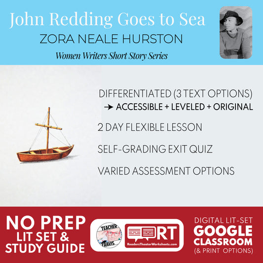 John Redding Goes to Sea Differentiated Study Guide & Analysis Questions | No Prep | Zora Neale Hurston cover image