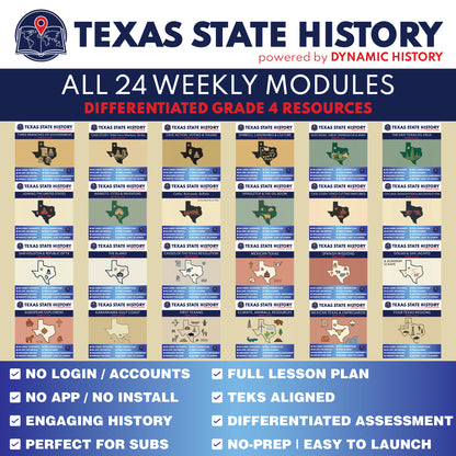 Texas State History - 24 Week Module Bundle | Differentiated Grade 4 Resources