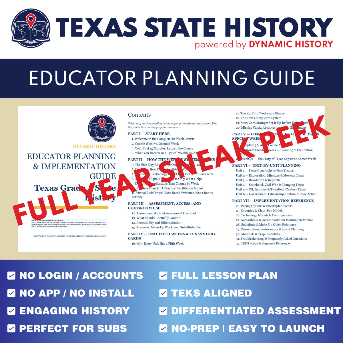 Texas State History Grade 4 - FREE Educator Planning Guide