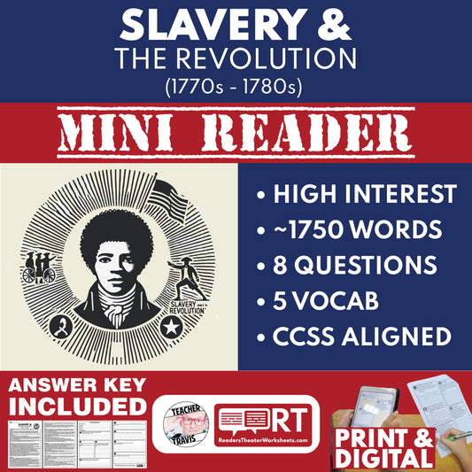Slavery and the Revolutionary War U.S. History Mini Reader Lesson for Grade 5-8
