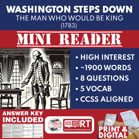 Washington Steps Down U.S. History Mini Reader Lesson for Grade 5-8