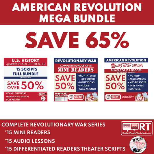 Mega American Revolution Bundle for Grades 5 to 8 | Differentiated | WIDA