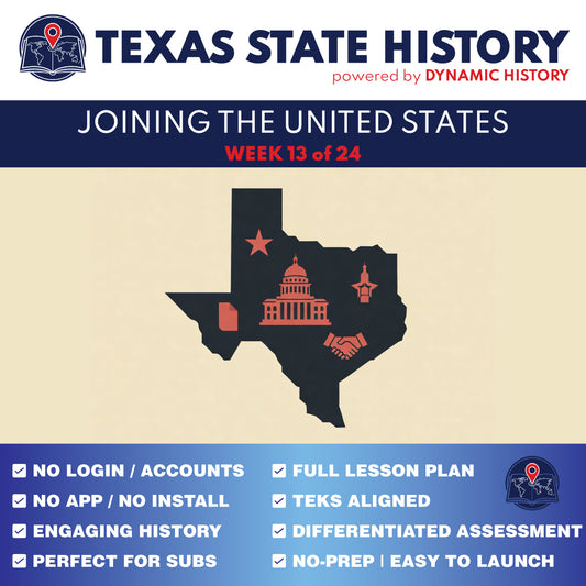 Texas State History - Grade 4 - Joining the United States - Week 13 Full Curriculum