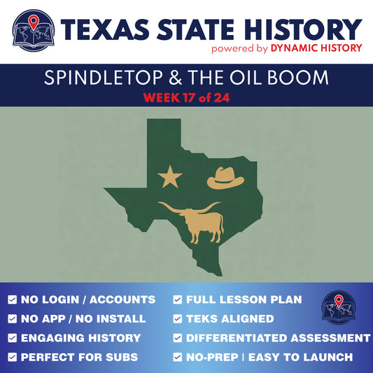 Texas State History - Grade 4 - Spindletop & the Oil Boom - Week 17 Full Curriculum