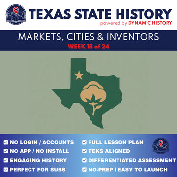 Texas State History - Grade 4 - Texas Cities, Free Enterprise, Industry & Technology - Week 18 Full Curriculum