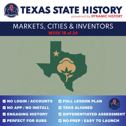Texas State History - Grade 4 - Texas Cities, Free Enterprise, Industry & Technology - Week 18 Full Curriculum