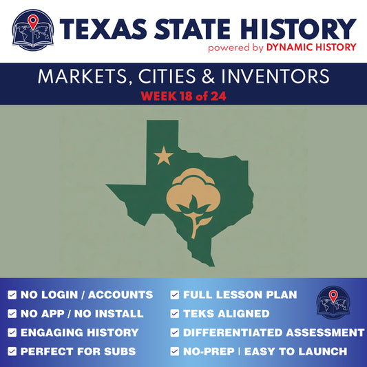 Texas State History - Grade 4 - Texas Cities, Free Enterprise, Industry & Technology - Week 18 Full Curriculum