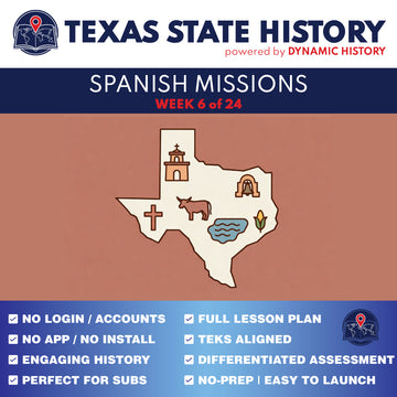 Texas State History - Grade 4 - Spanish Missions in Texas - Week 6 Full Curriculum