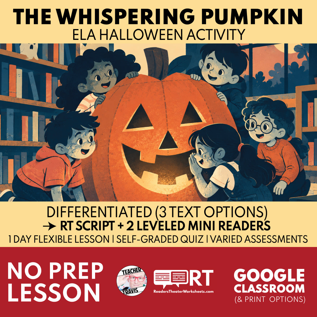 Halloween Reader's Theater | The Whispering Pumpkin RT Script & Mini Readers | Grades 3-5 FREE