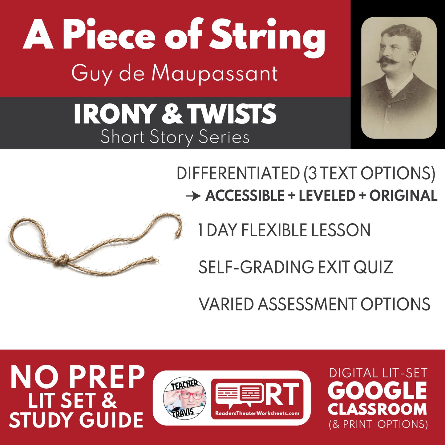 A Piece of String Differentiated Short Story Study Guide & Analysis study guide cover