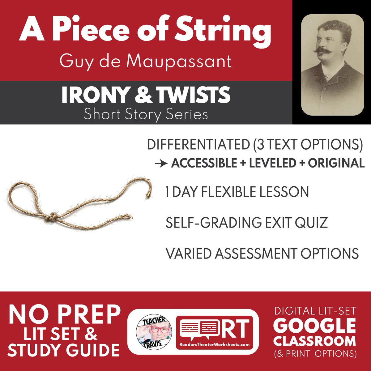 A Piece of String Differentiated Short Story Study Guide & Analysis study guide cover