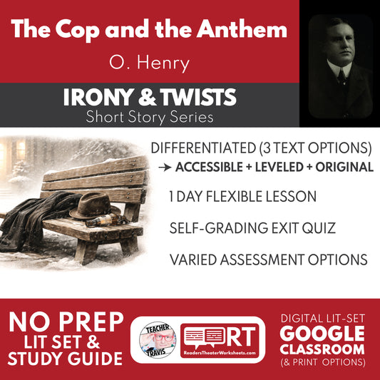 The Cop and the Anthem Differentiated Short Story Study Guide & Analysis study guide cover