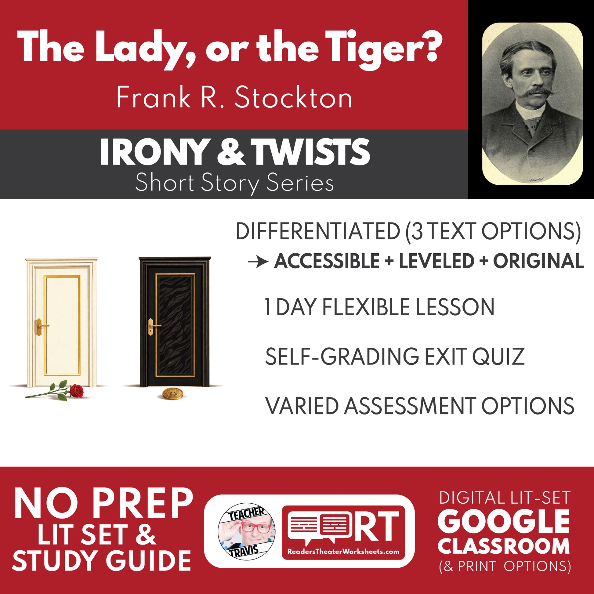 The Lady, or the Tiger? Differentiated Short Story Study Guide & Analysis study guide cover